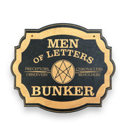 Men of Letters Bunker - Black Door Sign 10x8