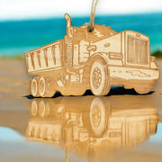 Dump Truck - Raw wood Ornament