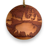 Free Range American Bison - Cedar Ornament