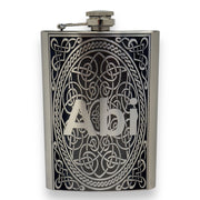 8oz celtic design PERSONALIZED flask With your Initial Stainless Steel Flask (TIMES NEW ROMAN FONT)