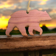 CEDAR Bear Silhouette - Cedar Ornament