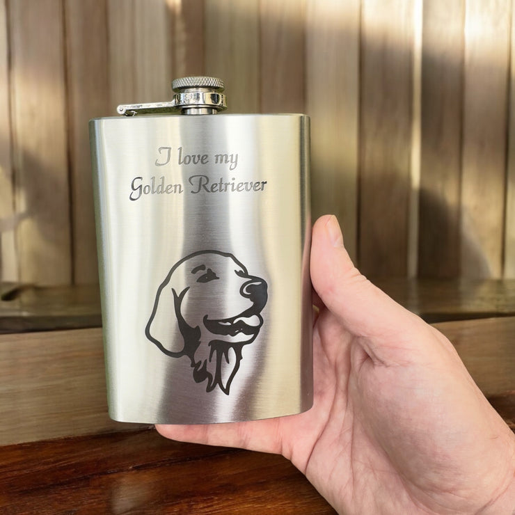 8oz I love my Golden Retriever Stainless Flask