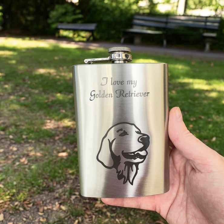 8oz I love my Golden Retriever Stainless Flask