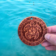 Hawaiian Turtle - Raw Cedar Ornament 3x3in