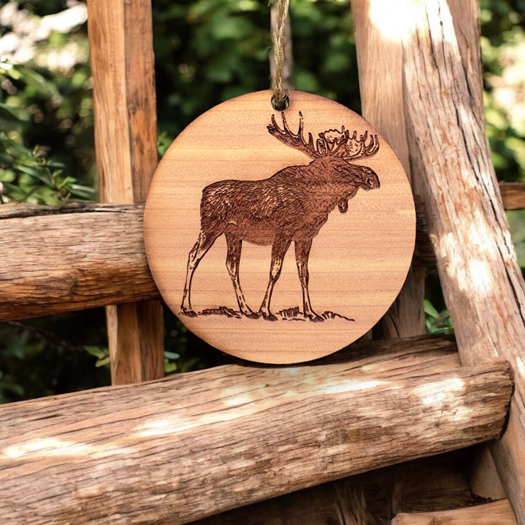 Moose - Cedar Ornament