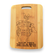 Know Your Meats Cutting Board 14''x9.5''x.5'' Bamboo