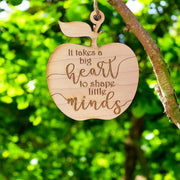 Ornament - It Takes a Big Heart to Shape Little Minds - Raw Wood 3x3in