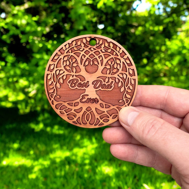 Best Dad Ever Celtic Tree of Life - Cedar Ornament