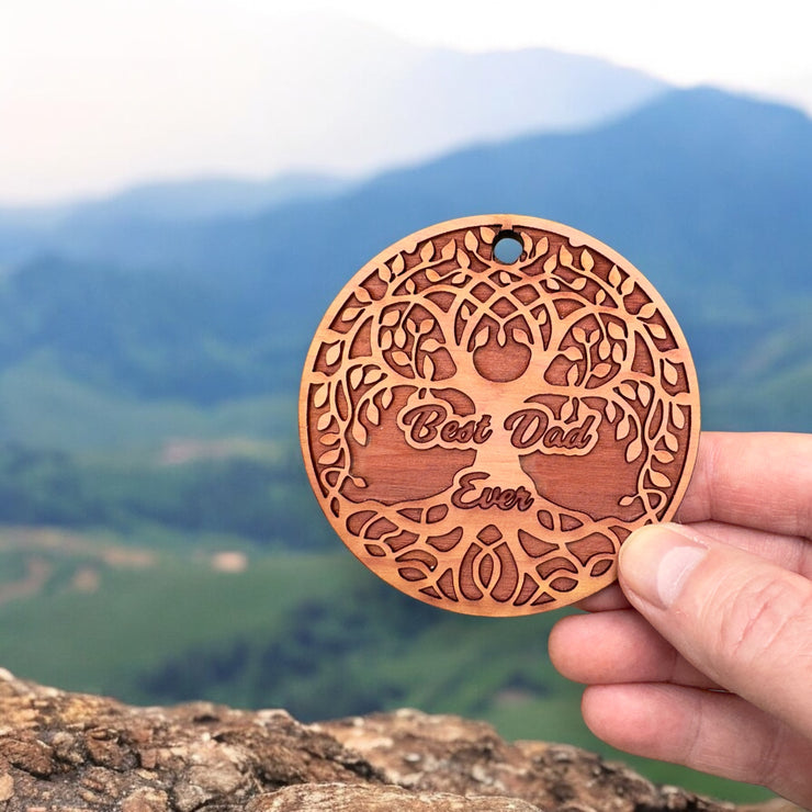 Best Dad Ever Celtic Tree of Life - Cedar Ornament