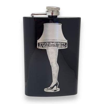 8oz BLACK Leg Lamp Flask