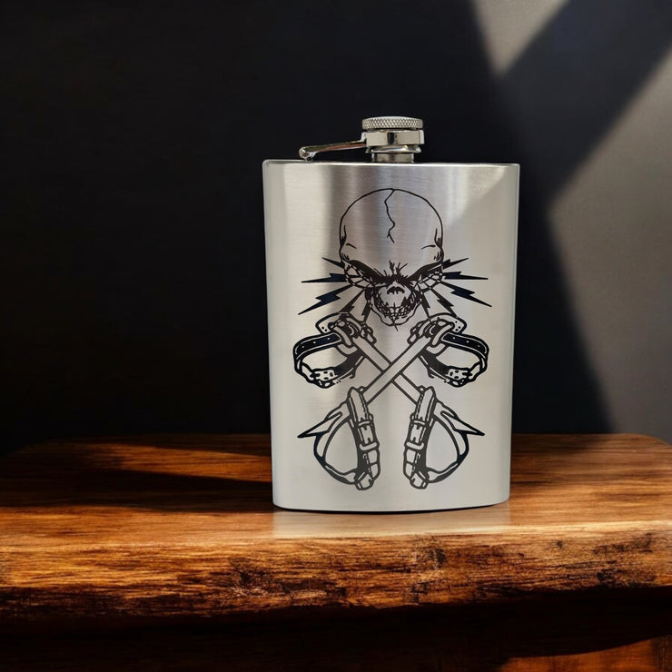 8oz Lineman 3 Stainless Steel Flask