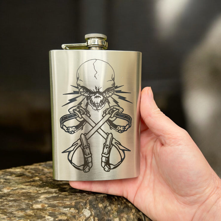 8oz Lineman 3 Stainless Steel Flask