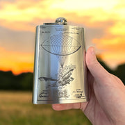 8oz Steampunk Flying Man Stainless Steel Flask