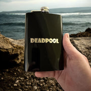 8OZ Deadpool Flask - BLACK, RED, STAINLESS, OR 6OZ LEATHER