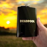 8OZ Deadpool Flask - BLACK, RED, STAINLESS, OR 6OZ LEATHER