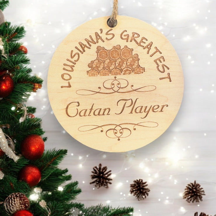 Louisiana's Greatest Catan Player - Ornament - Raw Wood