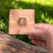 Cedar Coaster - PERSONALIZED Set of 2