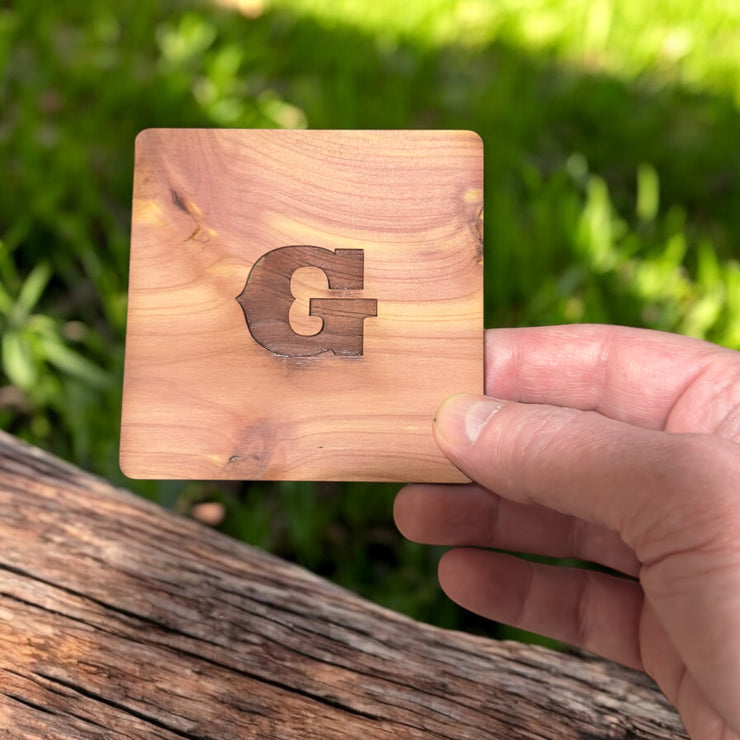 Cedar Coaster - PERSONALIZED Set of 2