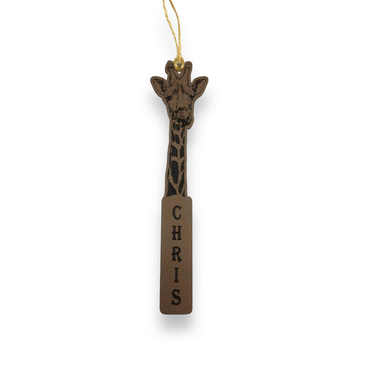 Bookmark - Personalized LEATHER Giraffe