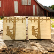 Lineman Coasters Set of 2 - Raw Wood