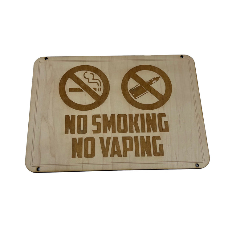 Sign - No Smoking No Vaping Sign 8x12 (QTY 2 SIGNS)