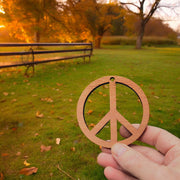 Peace Symbol - Cedar Ornament