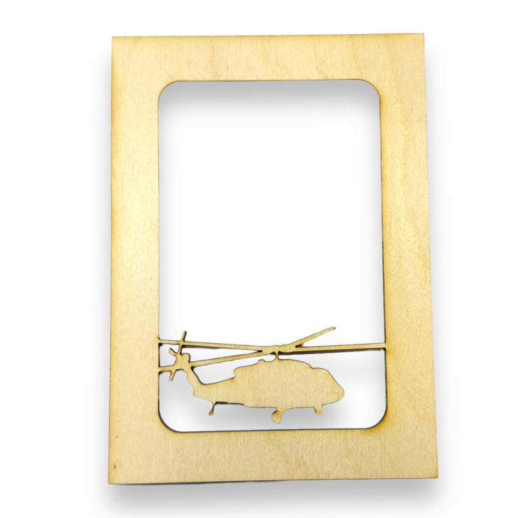 Helicopter Photo Frame Insert - Baltic Birch (FRAME NOT INCLUDED)