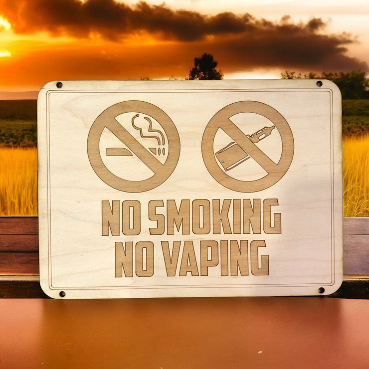 Sign - No Smoking No Vaping Sign 8x12 (QTY 2 SIGNS)