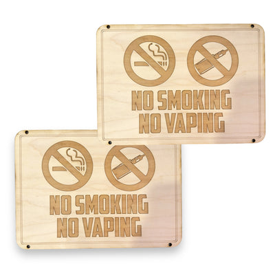 Sign - No Smoking No Vaping Sign 8x12 (QTY 2 SIGNS)