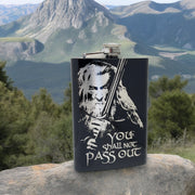 8oz BLACK You Shall Not Pass Out Flask