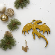 Ornament - Flying Dragon - Raw Wood 4x3in