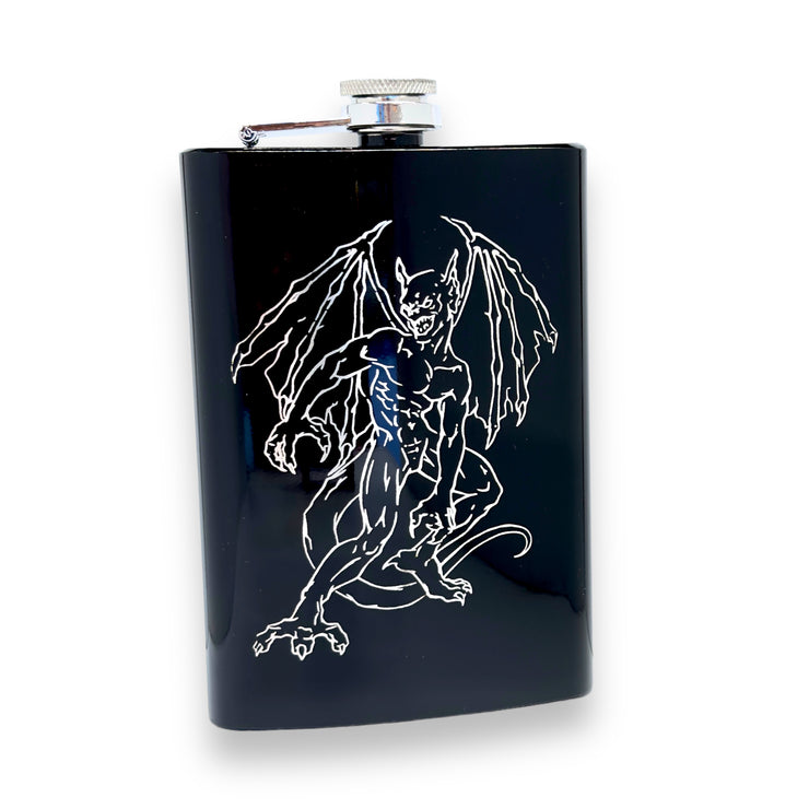 8oz Gargoyle BLACK Flask