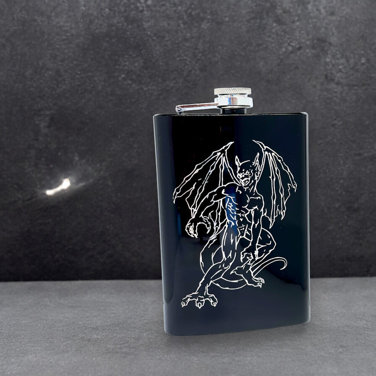 8oz Gargoyle BLACK Flask