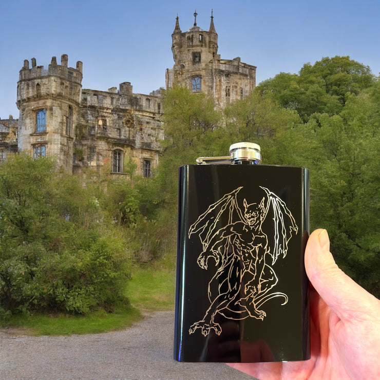 8oz Gargoyle BLACK Flask