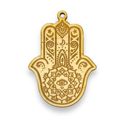 Ornament - Hamsa Hand - Raw Wood 4x3in