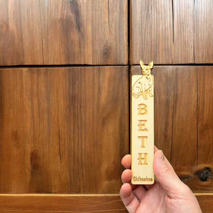 Bookmark - PERSONALIZED chihuahua Dog - Birch wood