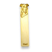 Bookmark - Pitbull Dog - Birch wood