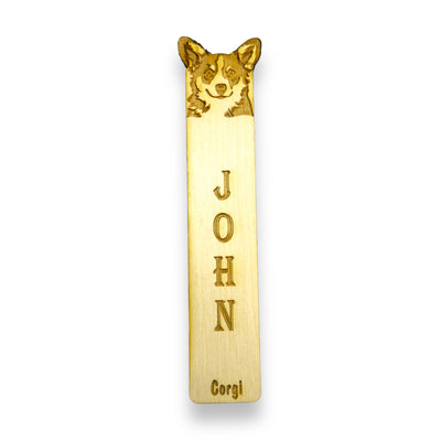 Bookmark - PERSONALIZED Corgi Dog - Birch wood