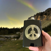 8oz BLACK Celtic Love and Peace Flask