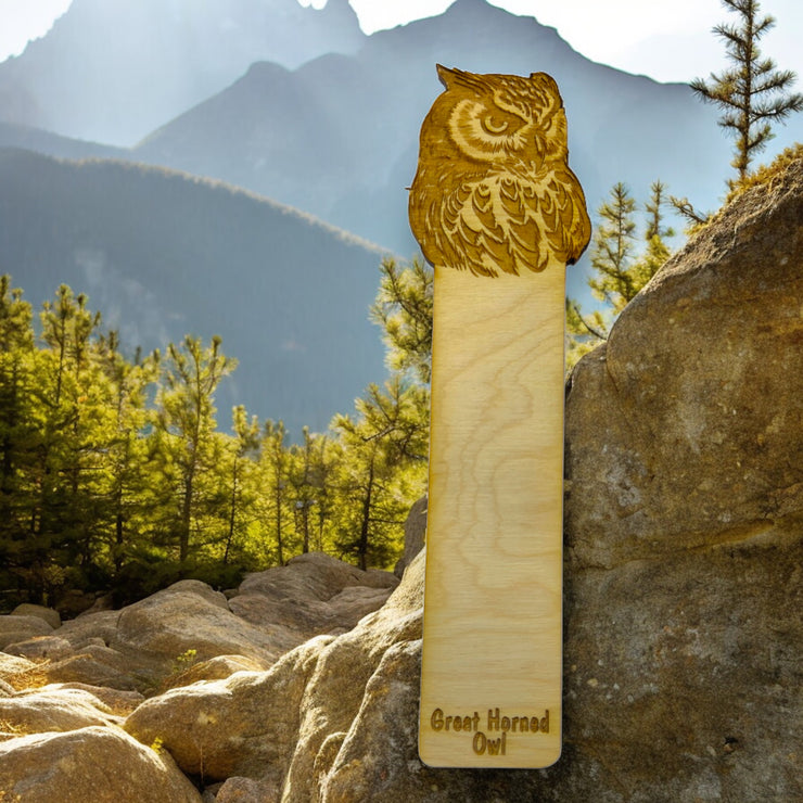 Bookmark - Great Horned Owl - Birch wood