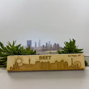 Bookmark - PERSONALIZED Las Vegas NV Skyline - Birch wood