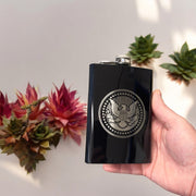 8oz Presidential Seal Black Flask