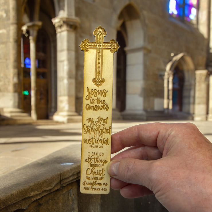 Bookmark - The lord is my shephard - Birch wood Jesus Religious