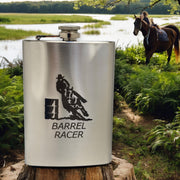 8oz Barrel Racer Stainless Steel Flask