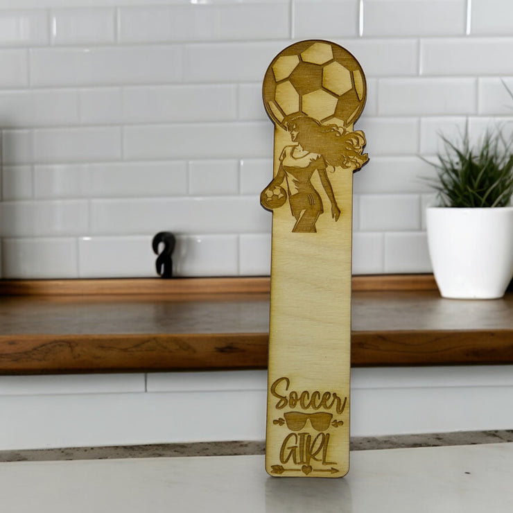 Bookmark - Soccer Girl - Birch wood