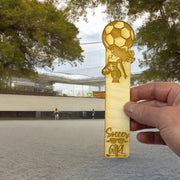 Bookmark - Soccer Girl - Birch wood