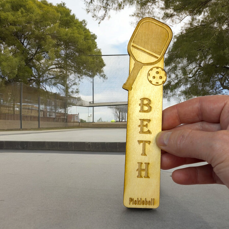 Bookmark - PERSONALIZED Pickleball - Birch wood