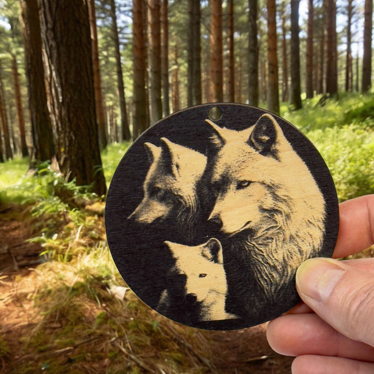 Ornament - Black - Wolf Pack