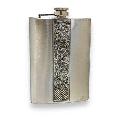 8oz Chinese Dragon and Phoenix Stainless Steel Flask