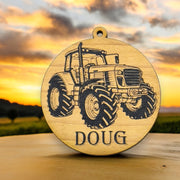 Ornament - Black - PERSONALIZED Farm Tractor